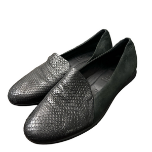 ECCO Touch Ballerina 2.0 Women's Black‎ Leather Flat EU 38 US 7 / 7.5 Snakeskin